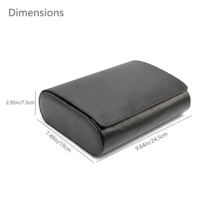 Étui 6 emplacements Cuir Noir et intérieur Rouge – Image 4